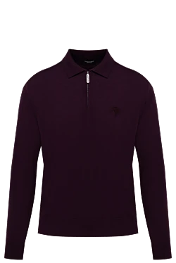 Поло чоловіче вовняне бордове з вишитым логотипом на блискавці
