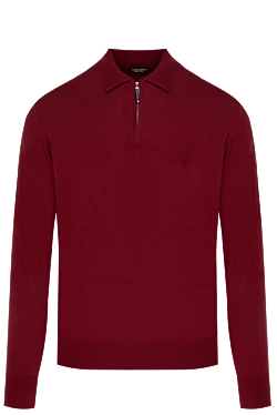 Поло чоловіче червоне вовняне з вишитим лого