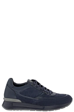 Кросівки чоловічі сині з лого на язичку