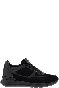 Кросівки чоловічі чорні з лого на язичку