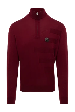 Троєр з вовни та шкіри алігатора бордовий чоловічий