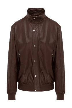 Brown leather jacket for men