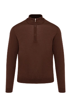 Men's cashmere and silk troyer brown