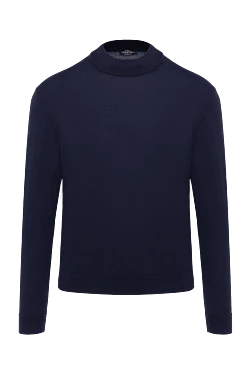 Cashmere and silk jumper for men blue