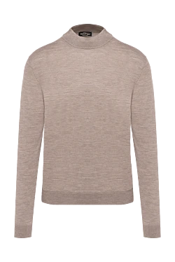 Cashmere and silk jumper for men beige