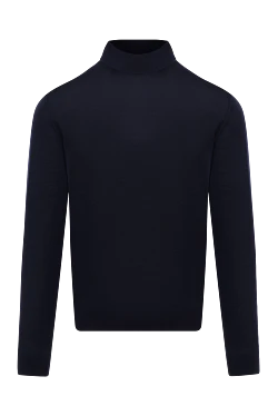 Men's high-collared woolen jumper blue