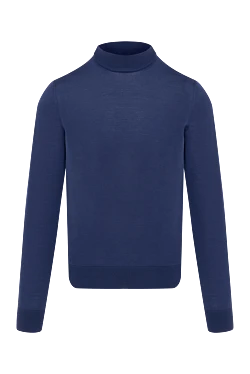 Men's high-collared woolen jumper blue