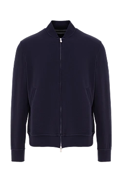 Men's sweatshirt made of cotton and polyamide blue
