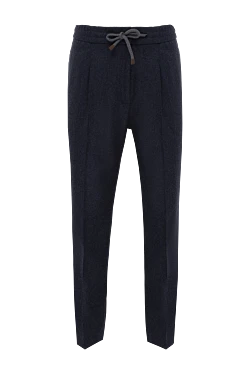 Blue woolen pants for men