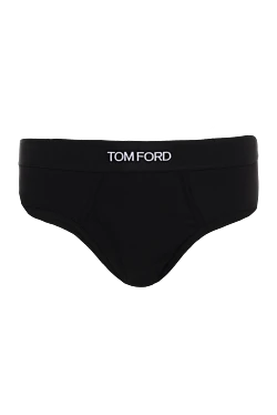 Men's briefs made of cotton and elastane are black.