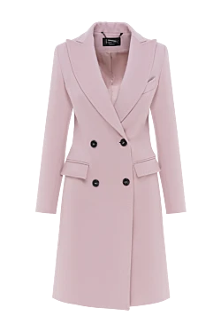 Pink wool coat for women