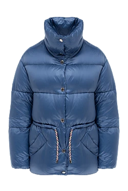 Down jacket made of polyamide blue for women