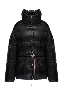 Black polyamide down jacket for women