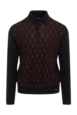 Поло з довгим рукавом чоловіче коричневе на удзиках