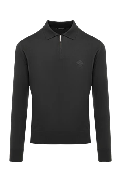 Поло вовняне з довгим рукавом чоловіче зелене