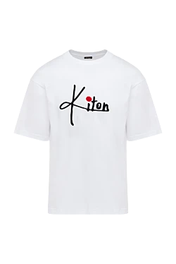 Men's white cotton T-shirt with logo