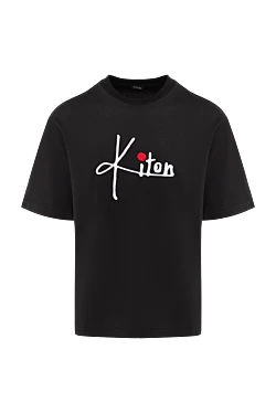 Men's black cotton T-shirt with logo
