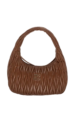 Brown leather bag for women