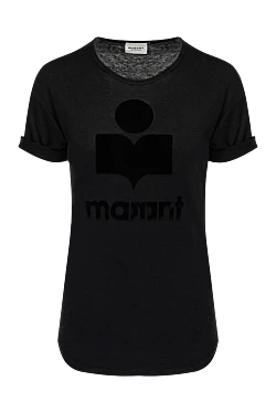 Black linen T-shirt for women