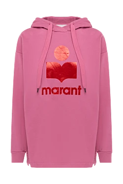 Hoodie made of cotton and polyester pink for women