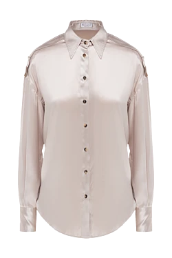 Beige silk shirt for women