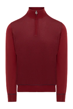 Тройер з кашеміру та шовку чоловічий червоний з логотипом.