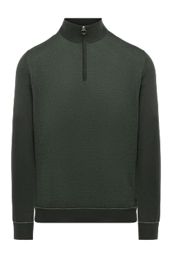 Тройер із кашеміру та шовку чоловічий зелений