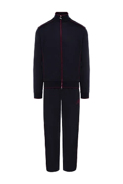 Blue men's wool and polyamide walking suit