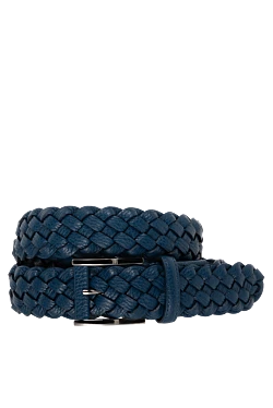 Men's blue leather belt