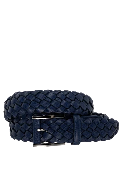 Men's blue leather belt