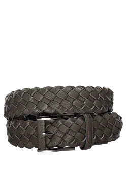 Men's leather belt gray