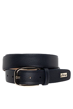 Leather belt for men blue