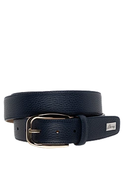 Leather belt for men blue