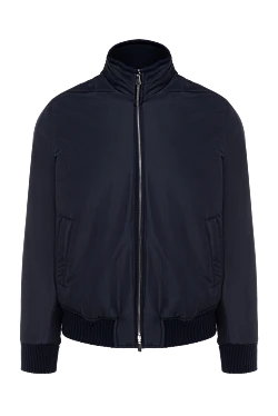 Blue wool and cotton jacket for men