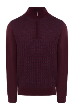 Men's cashmere and silk burgundy troyer