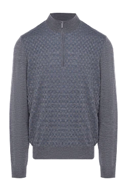 Cashmere and silk troyer gray for men