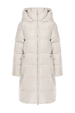 Beige down jacket for women