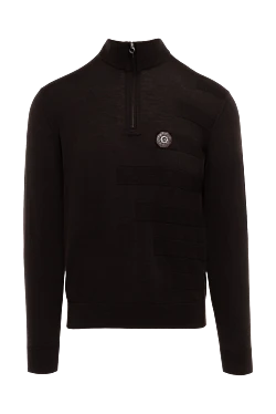 Троєр з вовни та шкіри алігатора коричневий чоловічий