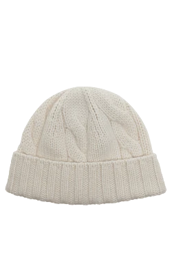 White cashmere hat for women