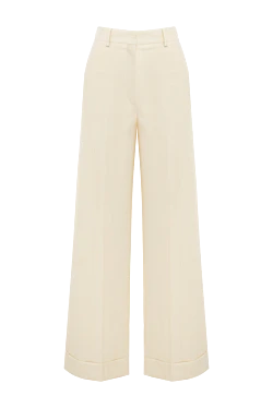 White wool trousers for women