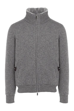 Men's cashmere cardigan gray