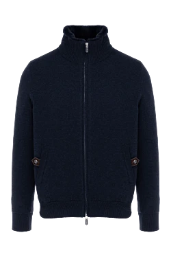 Men's blue cashmere cardigan