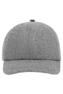 Gray cashmere cap for men