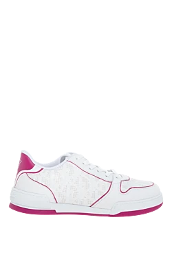 White leather and cotton sneakers for women