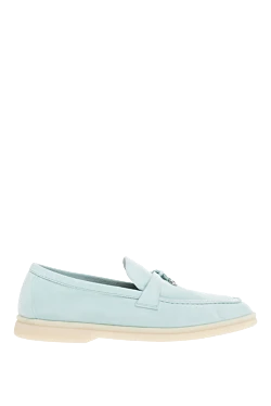 Nubuck loafers for women blue