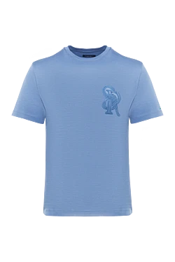 Men's blue cotton T-shirt