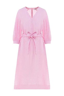 Pink linen dress for women