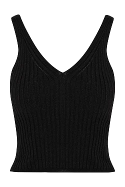 Top made of viscose and polyester for women black