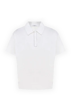 Women's white cotton and linen polo