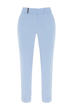 Pants made of cotton and elastane for women blue